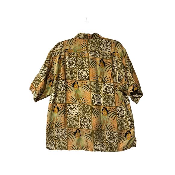 Tommy Bahama 100% Silk SS Button Up Camp Shirt Hula Girl Floral Size Med Men's - Picture 5 of 6